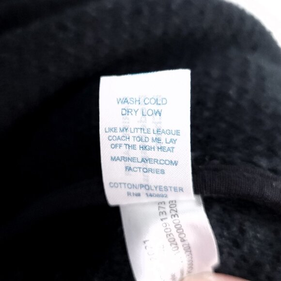 Marine Layer Birdseye Cardigan Womens Small Black Open Front Textured Pockets - Picture 11 of 12